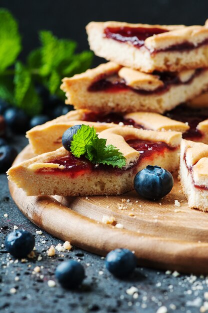 Tarte aux bleuets maison à la menthe