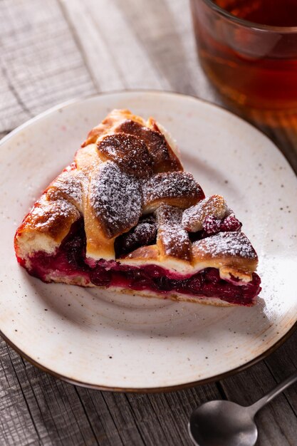 Tarte aux canneberges sucrée pour le dessert