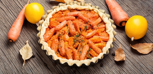 Tarte aux carottes et à la citrouille