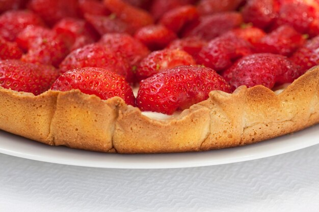 Tarte aux fraises gros plan