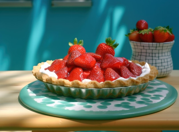 Photo tarte aux fraises illustration ai generativexa