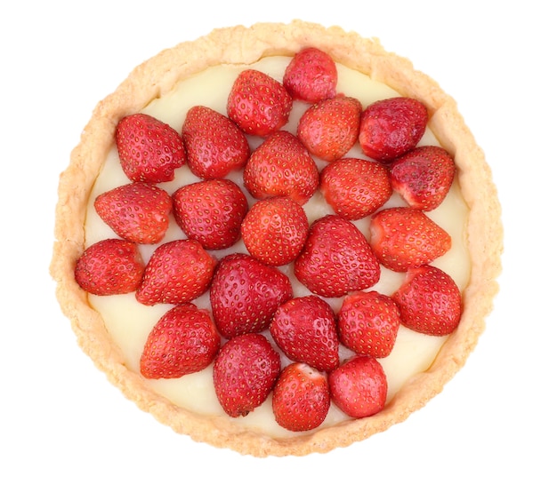 Tarte aux fraises isolated on white