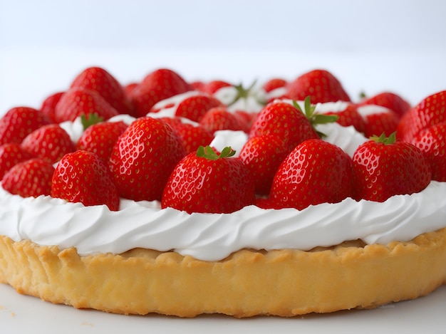 Une tarte aux fraises soigneusement décorée avec des tranches de fruit une tentation pour les amateurs de dessert générée par l'IA