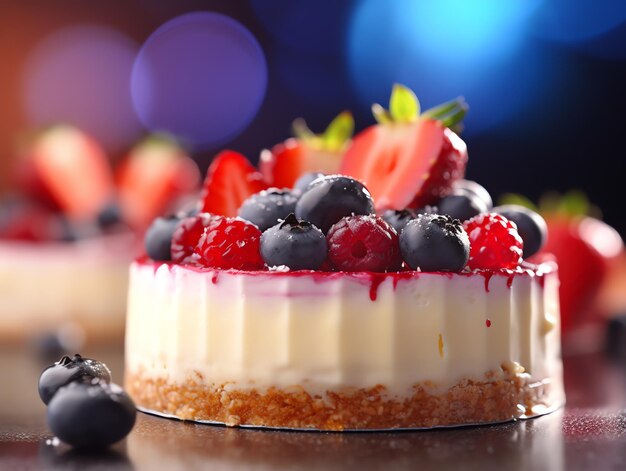 Tarte aux framboises et aux bleuets gourmande alléchante