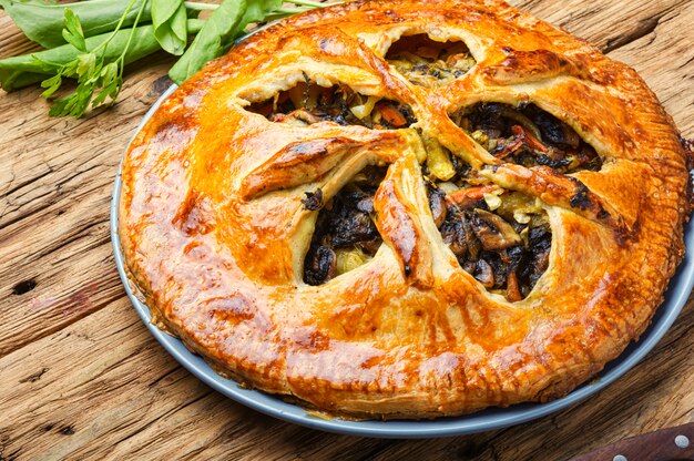 Tarte aux légumes aux champignons