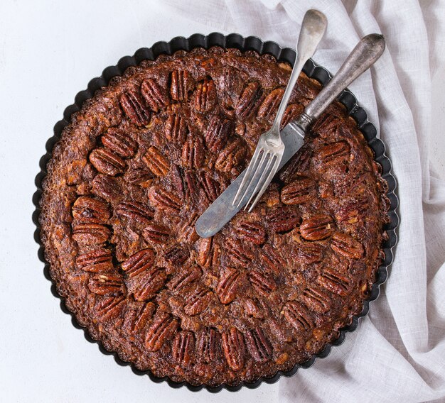 Tarte aux pacanes au caramel