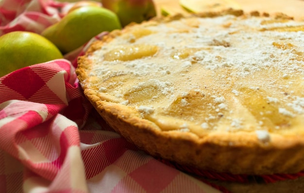 Tarte aux poires Gâteau aux poires d'automne Gros plan