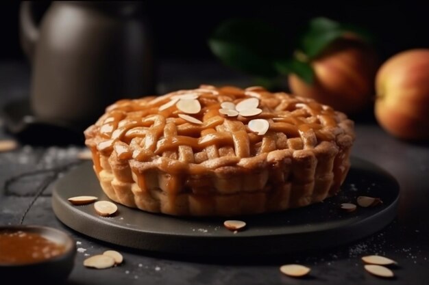 Tarte aux pommes américaine fraîche AI générative