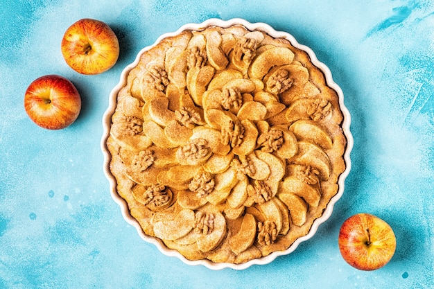 Tarte aux pommes aux noix et cannelle