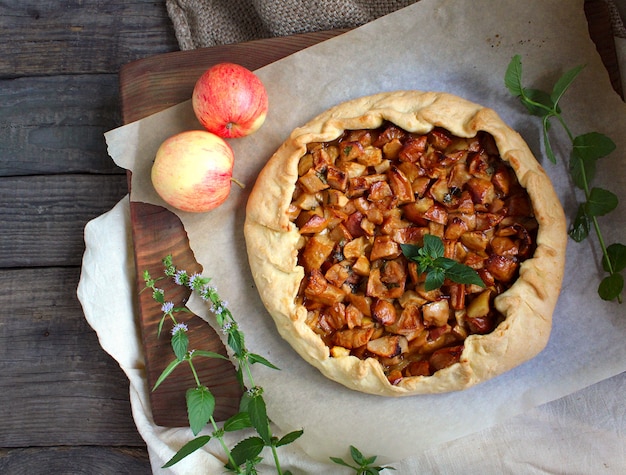 Tarte aux pommes à la menthe