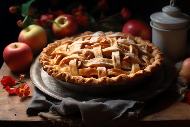 la tarte aux pommes photo réaliste hd