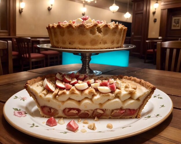 Tarte aux pommes servie dans une belle table