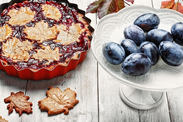 Tarte aux prunes d&#39;automne