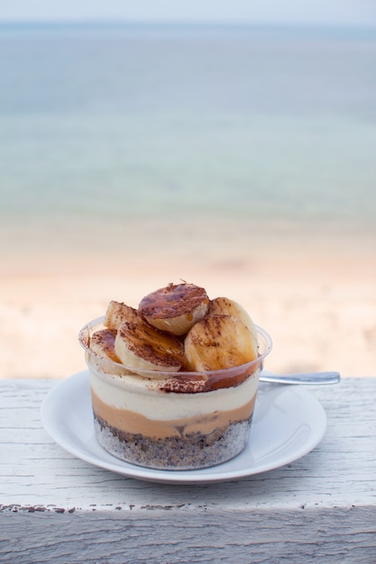 Tarte Banoffee au restaurant de la plage