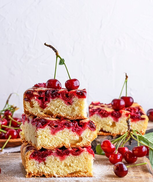 Tarte carrée aux tartes aux cerises