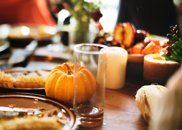 Tarte à la citrouille célébration concept de vacances de Thanksgiving
