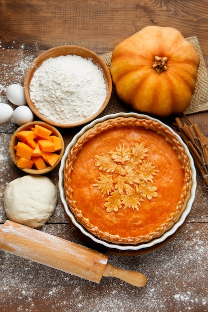 Tarte à la citrouille maison traditionnelle américaine