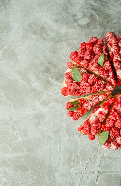 Tarte framboises gros plan