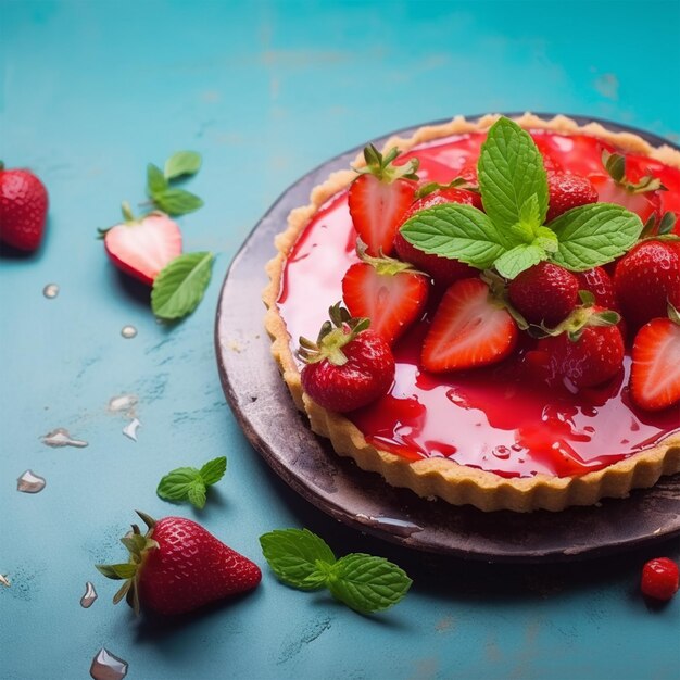 Tarte glacée fraîche aux fraises