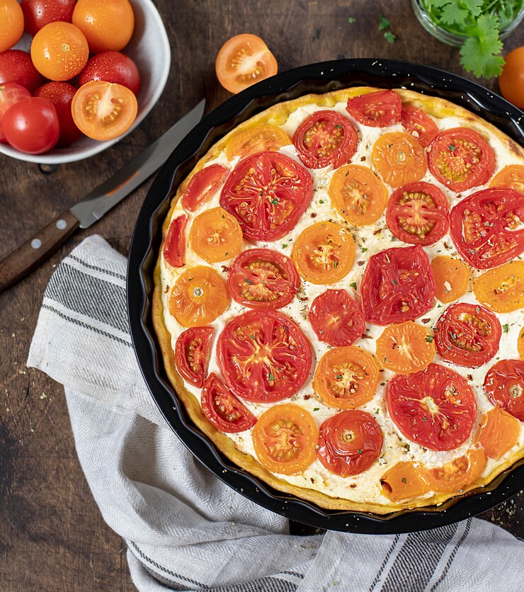 Tarte maison aux tomates et à la ricotta