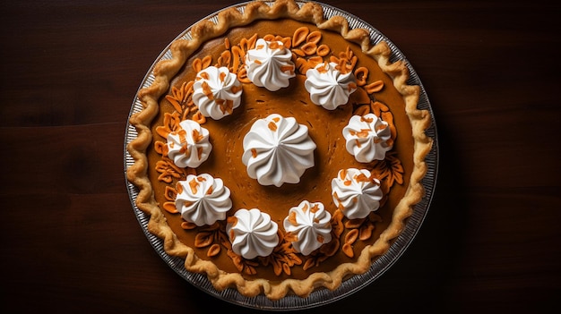 tarte maison à la citrouille et à la cannelle en automne