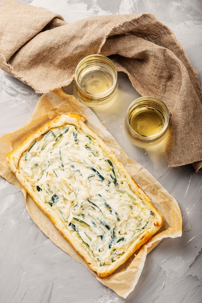 Tarte maison à la ricotta et aux courgettes