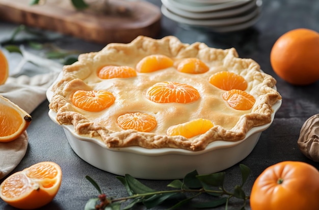 Photo tarte à la mandarine aux agrumes