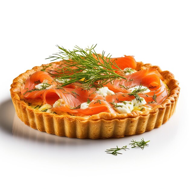 Tarte de saumon fumé Tarte savoureuse avec saumon fumé et une garniture crémeuse