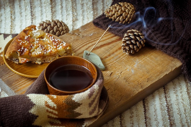 Tarte Thé et Bâton d'Encens Aromathérapie