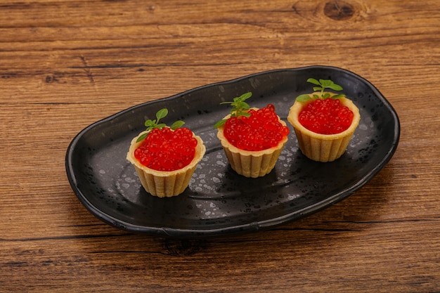 Tartelette apéritive au caviar rouge