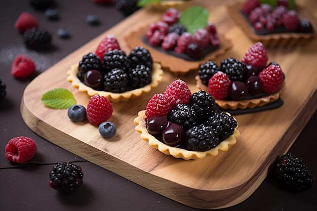 Tartelette aux baies maison Tartelette aux baies closeup Génération AI