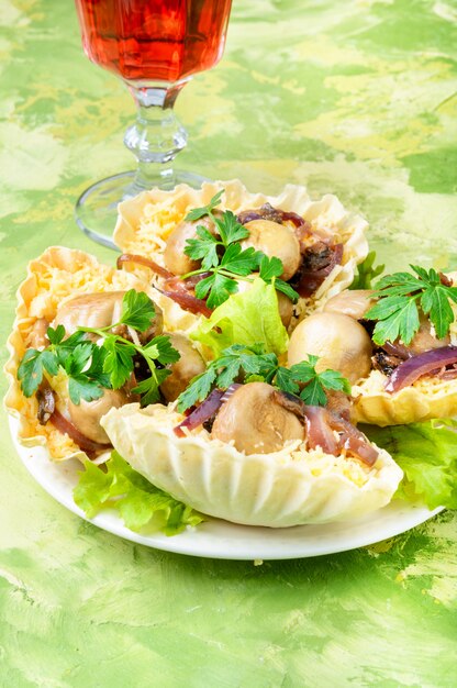 Photo tartelette aux champignons