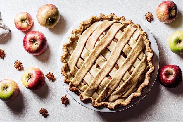 Tartelette aux pommes tressée et feuilletés aux fruits de saison