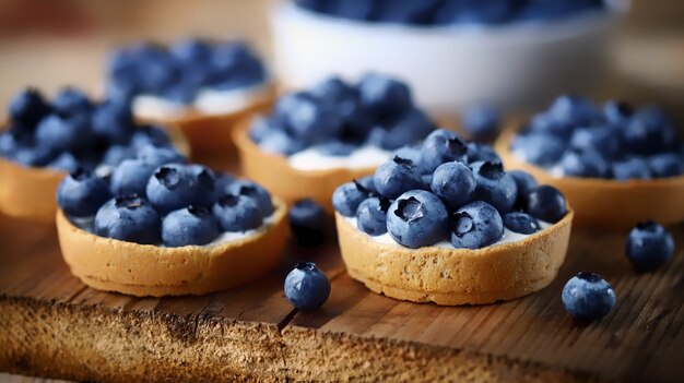 Tartelettes aux myrtilles saines