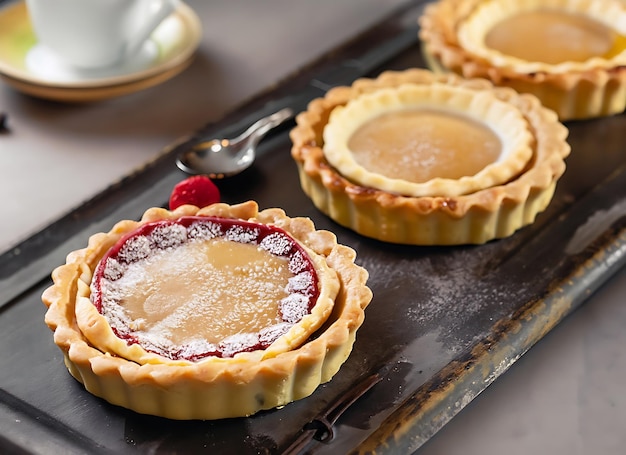 des tartes dans la table de la cuisine photographie alimentaire