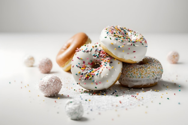 Un tas de beignets avec des vermicelles dessus