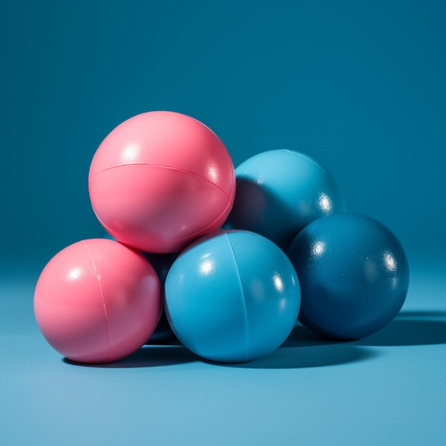 Un tas de boules bleues avec une qui dit "je t'aime"