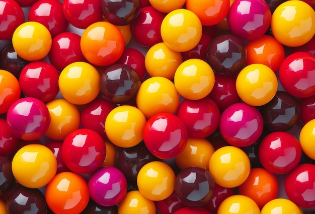 Photo un tas de boules colorées en gros plan