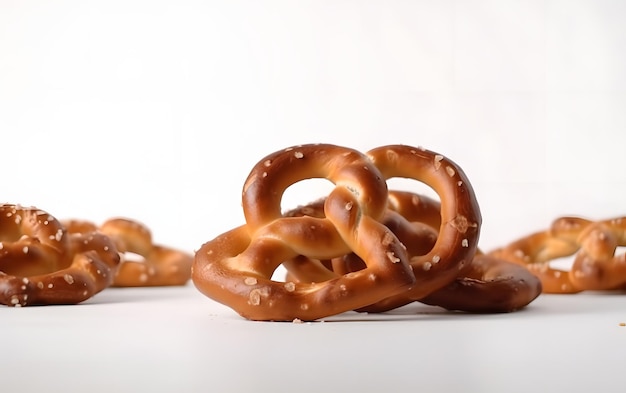 Un tas de bretzels avec un qui dit "salé" dessus