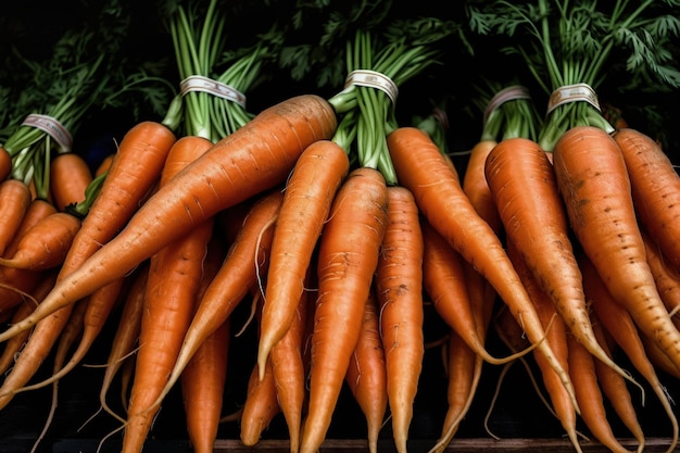 Un tas de carottes côte à côte IA générative