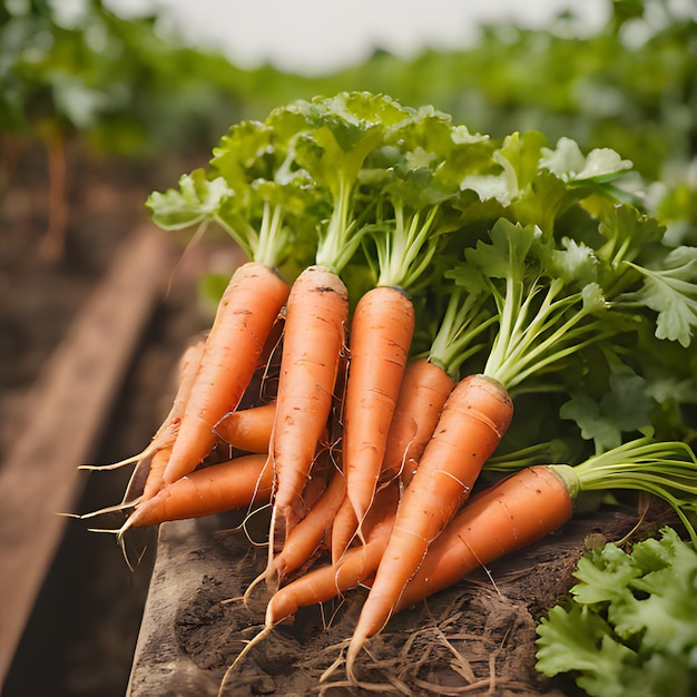 un tas de carottes qui sont sur une table