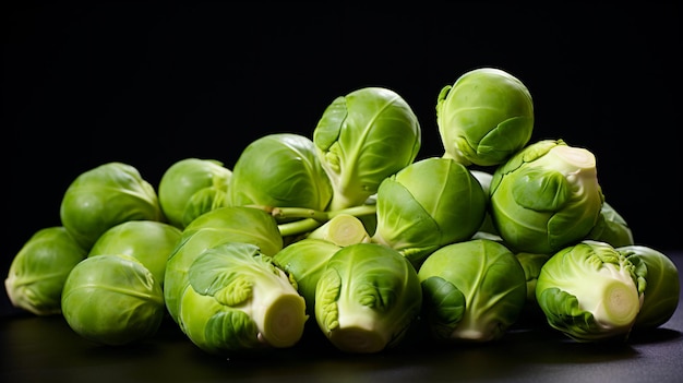 un tas de choux de Bruxelles sur une table