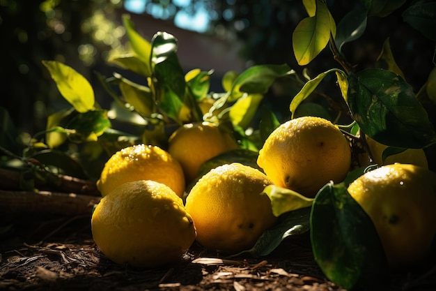 Un tas de citrons sur une table