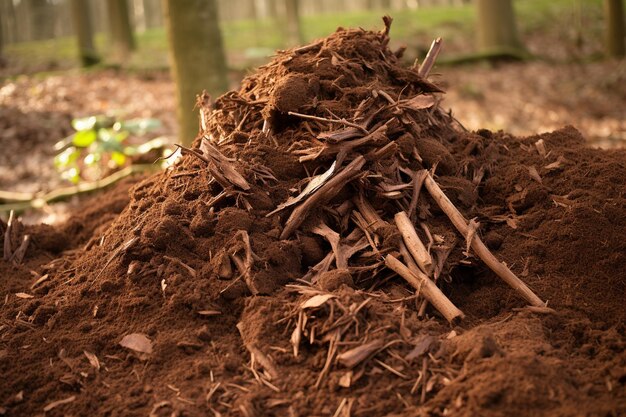 Photo un tas de compost décomposant des matières organiques