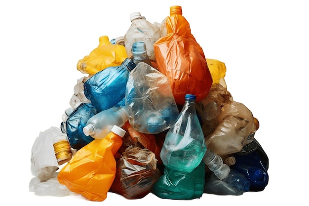 Tas de déchets plastiques pour le recyclage