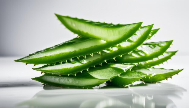 Un tas de feuilles de cactus verts