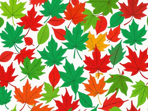 Un Tas De Feuilles Colorées Sur Fond Blanc