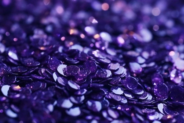 un tas de fond de paillettes violettes