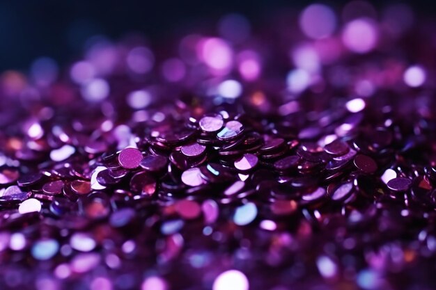 un tas de fond de paillettes violettes