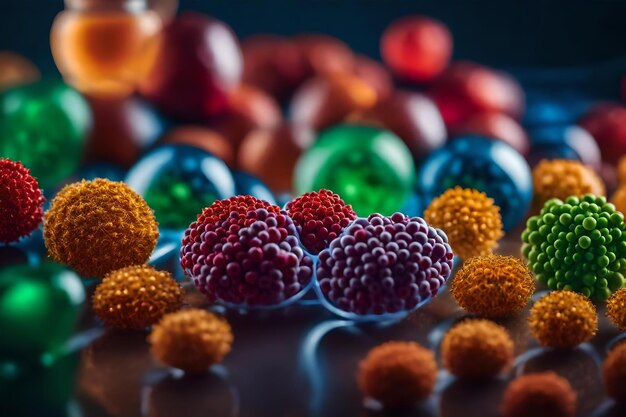 Un tas de framboises sont sur une table avec d'autres baies.